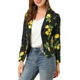 thumbnail image 1 of INSPIRE CHIC Juniors Allover Long Sleeve Notched Lapel Open Front Blazer, 1 of 6