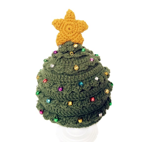 LIZUOJUN Under $6 Holiday Beanie For Adults Air-Light Feel Skin-Friendly Comfort Santa Hats Christmas Headwear Holiday Gift 3D Christmas Tree Silhouette Colorful Jingle Bells, L