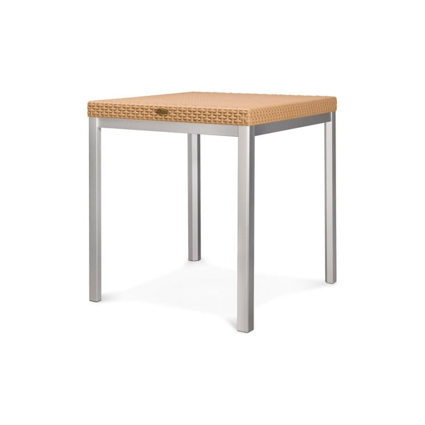 Lagoon Mesa de Comedor Cuadrada Tipo Rattan de Polipropileno, Patas de Acero, Protección UV, Apta para Exterior, Modelo Russ Lagoon Russ