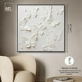 thumbnail image 6 of Butterflies In Ivory Canvas Elegant White Gold Wall Art by Art Remedy, Black Frame, 40" x 40", 6 of 8