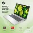 thumbnail image 2 of HP 17.3 inch Laptop, FHD (1920x1080) IPS Display, Quad-Core, AMD Ryzen 5 7000 Series, 8GB RAM, 512GB SSD, AMD Radeon, Anti-Glare, Wi-Fi 6, Windows 11, HDMI, USB-C, USB-A, Silver, 2 of 10