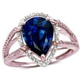 thumbnail image 3 of Star K � Pear Shape 11x8mm Created Sapphire Halo Split Shank Big Stone Ring, 3 of 9