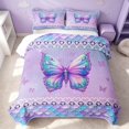 thumbnail image 2 of Erosebridal Kawaii Butterfly Twin Quilt Set, Cute Wildlife Twin Coverlet Set, Polka Dots Reversible, Pastel Purple, 2-Piece (1 Bedspread and 1 Pillowcase), 2 of 7