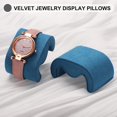 thumbnail image 4 of 4pcs Watch Case Pillows, M Shaped Display Pillow Velvet Cushion Replacement for Bracelet Storage Blue, 4 of 5