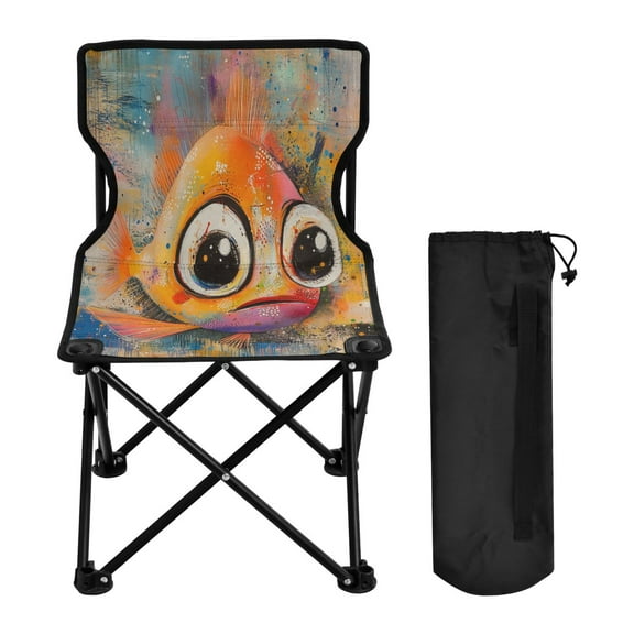 BZSMCE Camping Chairs Modern Sad Gills Pattern Folding chair