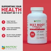 Beet Root Capsules - 1200mg Per Serving of Beet Supplement - 200 Beet Root Powder Capsules