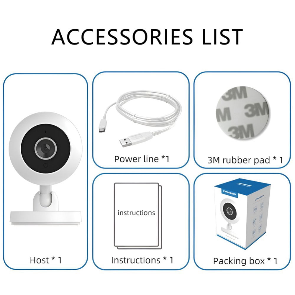 Smart Security Cameras for Home Security, Baby Monitor with Camera ,Mobile APP - Remote Intercom 1080P HD Security Manual 360 Rotation Camera