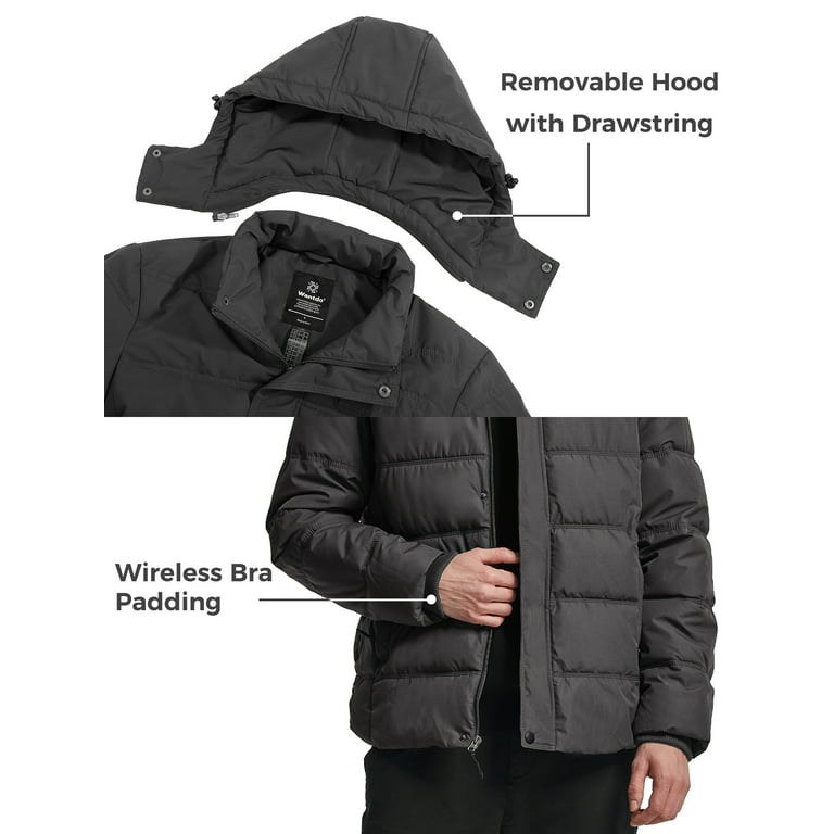 wantdo Men's Black Winter Jackets Waterproof Puffy Coats With Hood (Black,  Small) at  Men's Clothing store