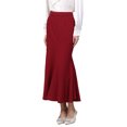 thumbnail image 4 of INSPIRE CHIC Women's Fishtail Long Skirt High Waist Work Office Maxi Mermaid Skirts 2XL Dark Red, 4 of 5