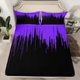thumbnail image 2 of Homewish Abstract Ombre Stripes Full Size Sheets,Modern Geometric Pattern Bed Sheets,Purple Black Sheet Sets For Adults,Breathable Home Decor,4pcs, 2 of 7