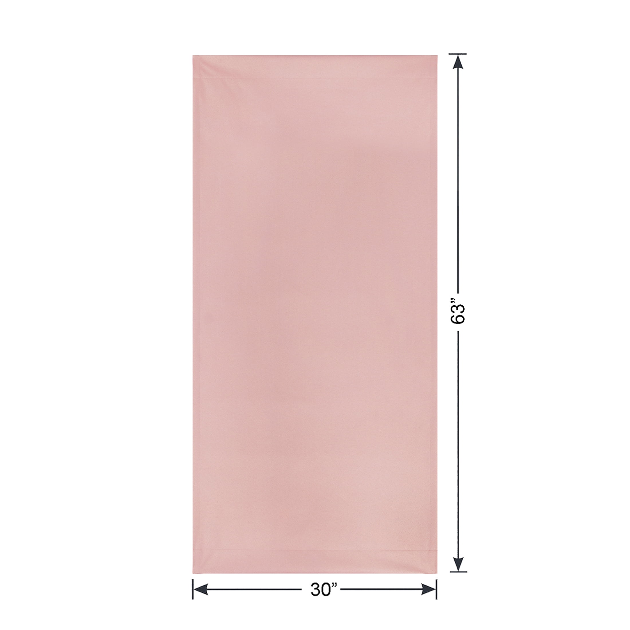 Mainstays Pink Blush Solid Blackout Rod Pocket with Back Tabs Curtain Panel Pair, Set of 2, 30" W x 63" L