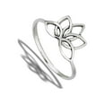 thumbnail image 4 of Intricate Lotus Flower Outline Ring .925 Sterling Silver Band Jewelry Female Male Unisex Size 6, 4 of 4