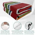 thumbnail image 4 of Quilts Twin XL Size Bedding Set, Red Green Striped Lightweight Quilted Comforter, Farmhouse Vintage Minimalist Stripe Soft Reversible Bedspread Coverlet with Pillow Covers for All Season, 68" x 98", 4 of 9