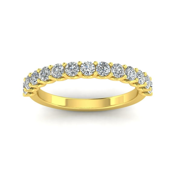 Certified 3/4ctw Diamond Wedding Band in 10k Yellow Gold (G-H, I1)