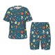 thumbnail image 1 of Fotbe Sports Ball Pijama Estampada de 2 Piezas para Niños – Ropa de Dormir de Manga Corta Cómoda para Niños y Niñas, Camiseta y Shorts de Algodón-Large, 1 of 6