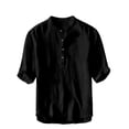 thumbnail image 2 of Casual Mens Shirts Regular-Fit Short Sleeve Tops Summer Lightweight Henley T-Shirt Vacation Beach Wear Plus Size Big&Tall M-8X, 2 of 6