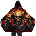 thumbnail image 2 of Capa Gruesa y cálida con capucha para hombres, abrigo con estampado 3D de calavera de sangre y muerte, bata de lana a prueba de viento, manta con capucha-4, 2 of 4