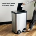 thumbnail image 5 of Dual Trash Can, 60 Liter/16 Gallon Dual Bin Trash Can with Lids, Kitchen Trash Can Dual Compartments, Trash and Recycling Bin Combo, Hands-Free Stainless Steel Kitchen Trash Can, 5 of 7