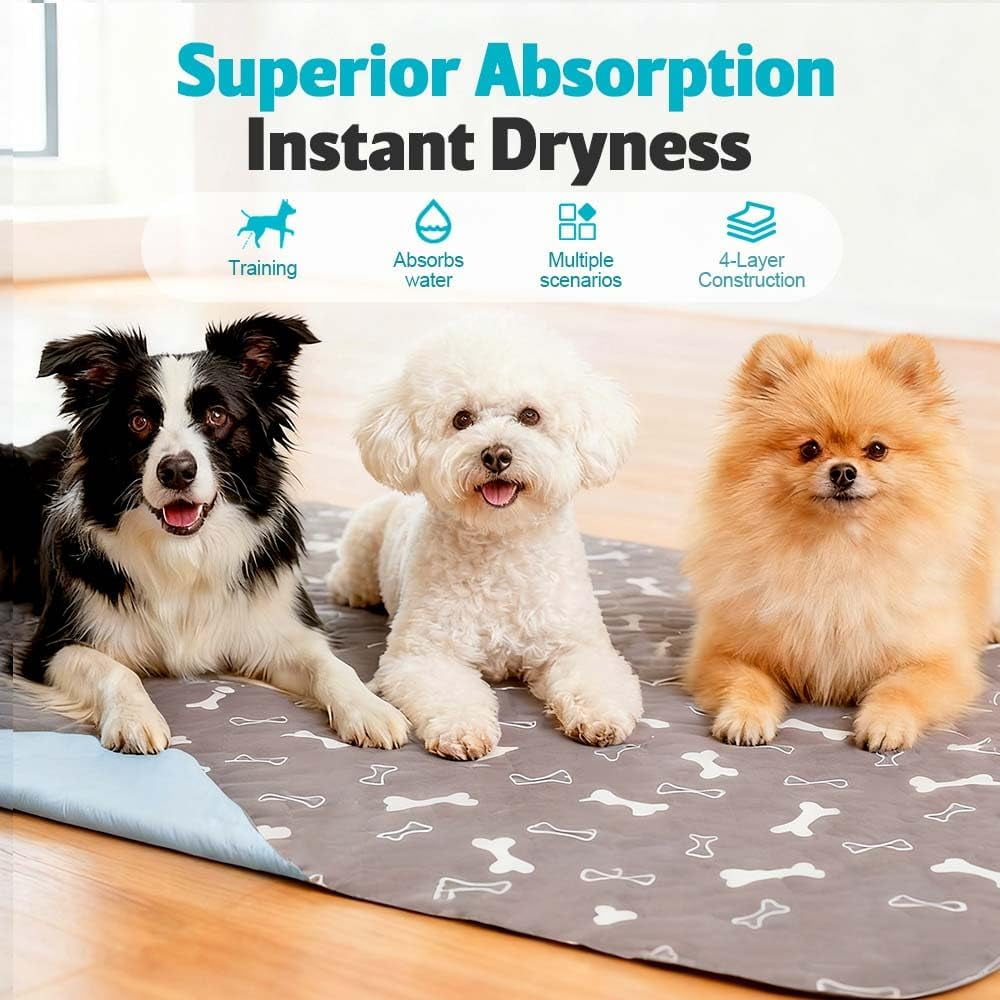 Puppy Pads for Dogs, 2026 New Washable Puppy Pads with Pheromones, Pee Pads for Dogs & Cats, Durable Leak-Proof & Anti-Slip Pet Training Pads for Home & Travel, Reusable (Grey, 27.6" x 31.5")