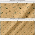 thumbnail image 2 of Soimoi Orange Cotton Voile Fabric Leaves & Flowerpecker Bird Printed Fabric 1 Yard 42 Inch Wide, 2 of 7