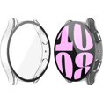 thumbnail image 1 of KOMI 2 Pack Hard Case Compatible with Samsung Galaxy Watch 6 40mm with Screen Protector, HD Tempered Glass Screen Protector Cover Overall Protective Cover, Black, 1 of 5