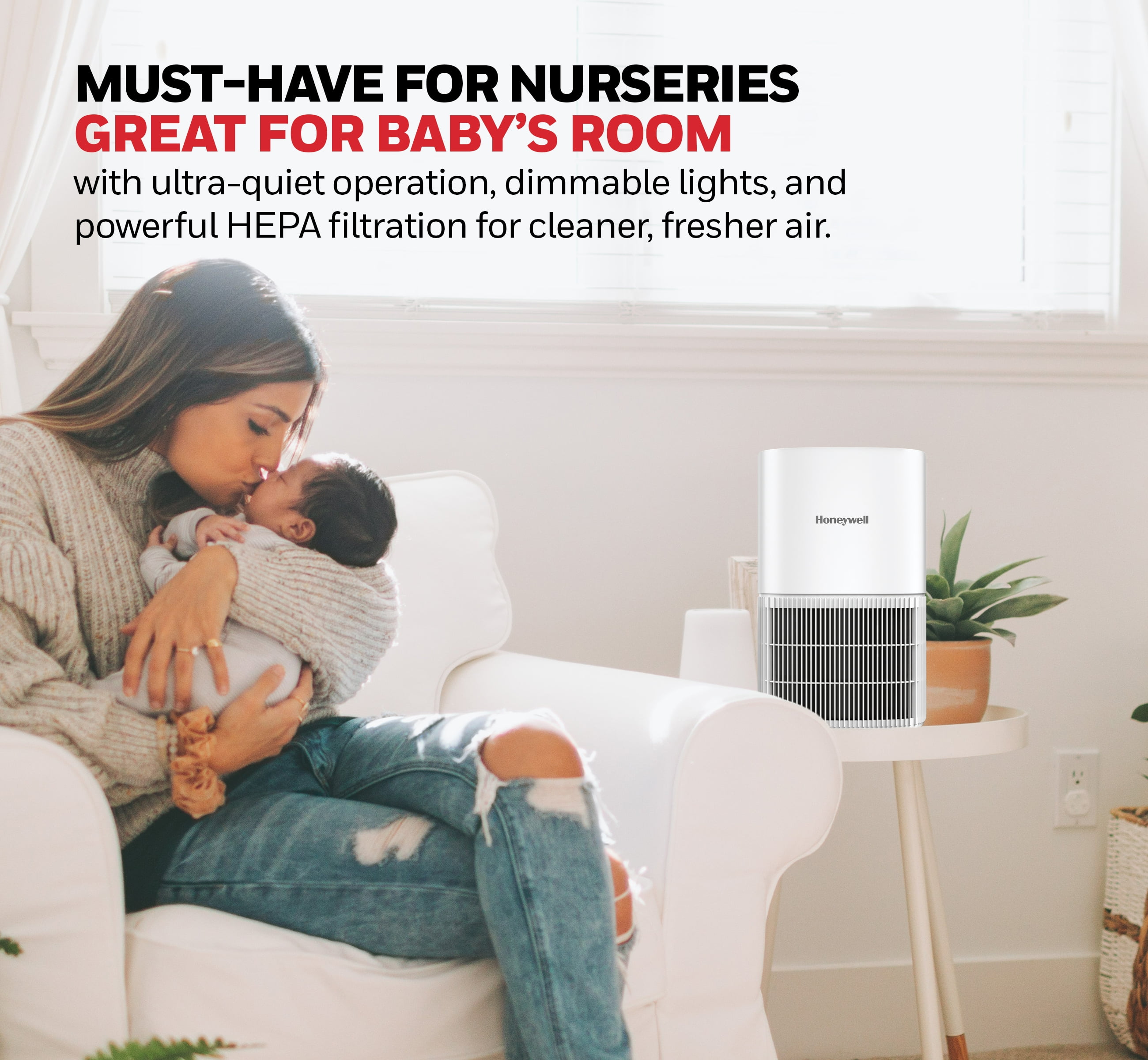 Honeywell HEPA Air Purifier for Bedroom, 530 Sq ft, HEPA Filter - Allergen+, Smoke, Pollen Reducer