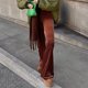 thumbnail image 3 of Color sólido Mujer Ligero Flare Pierna Slim Fit Señoras Pantalones elegantes Traje de calle FLhrweasw Nuevo, 3 of 9