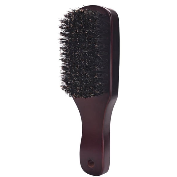 Men's Beard Brush with Wooden Handle and Boar Bristle, Facial Hair Comb for Grooming, Retro Styling for Barbershop Use