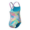 thumbnail image 3 of Speedo Girl's UV Protection Propel Back Printed One Piece Swimsuit - Mandarin Peel, Size 8, 3 of 4