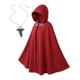 thumbnail image 2 of Medieval Hooded Cloak For Women, Halloween Vintage Knee Length Cape, Ladies Party Wraps With Pendant Necklace, 2 of 7