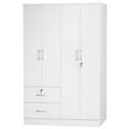 thumbnail image 2 of Home Square 2-Piece Set with Full Captains Bed and 4-Doors 2-Drawers Armoire, 2 of 9