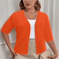 thumbnail image 2 of Plus Size Fall Cardigan Sweaters for Women Casual Short Sleeve Open Front Shrugs Soft Solid Color Cropped Boleros Lightweight Cardigans Cover Ups, 2 of 7