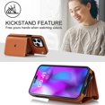 thumbnail image 4 of ELEHOLD Multi-Functional Wallet Case for iPhone 14 Pro Max 6.7" Organ Card Slots RFID Blocking Stand Function Wrist Strap Crossbody Shoulder Strap Shockproof Purse Case,Brown, 4 of 8