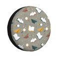 thumbnail image 2 of PUREYAH Seamless Book Symbol Texture Rv Spare Tire Cover, Wheel Covers Protectors Universal Fit for Camping Travel Trailer Truck 15 inch, 2 of 6