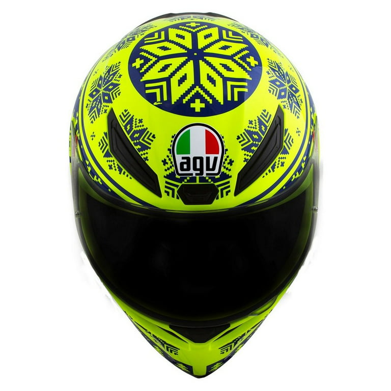  AGV K3 Valentino Rossi Winter Test 2019 Motorcycle Helmet  Yellow XL : Automotive