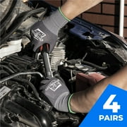 Oristout Safety Workwear Gloves,Nitrile Coated,Better Breathable Than PU-4 Pairs, Medium