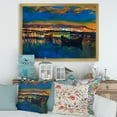 thumbnail image 3 of Designart 'Two Little Boats In The VIllage Harbor Ar Night' Nautical & Coastal Framed Art Print, 3 of 4
