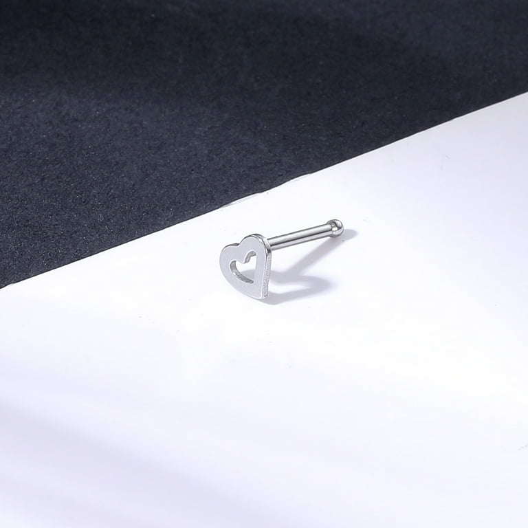 Anelli Per Piercing Naso 4 Pezzi - Titanio, Forme Cuore, Stella, Cerchio, 20G, Per Donna