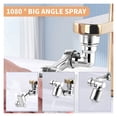 thumbnail image 3 of Grifo universal de 1080° con filtro antisalpicaduras, cabezal rociador giratorio, extensión para grifo de lavabo de cocina, boquilla con brazo robótico, fácil de instalar., 3 of 7