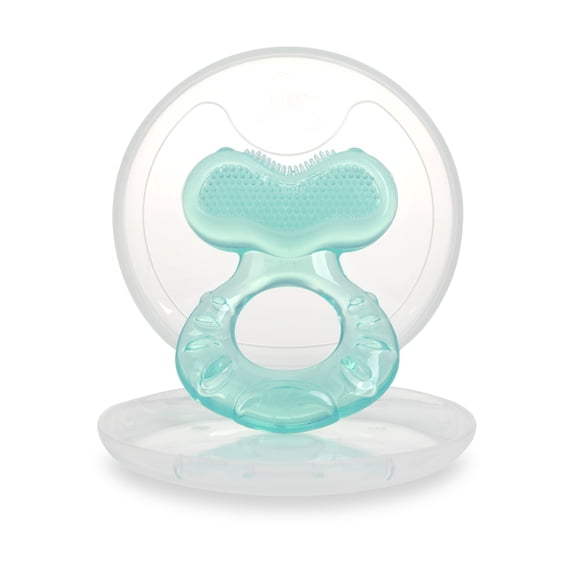 Nuby Teethe-eeze Silicone Teether Toy for Infants, Aqua Baby Teether