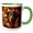 Green/White, variant on 3drose, Rottweiler Dog with Floral Background, 11oz Magic Transforming Mug