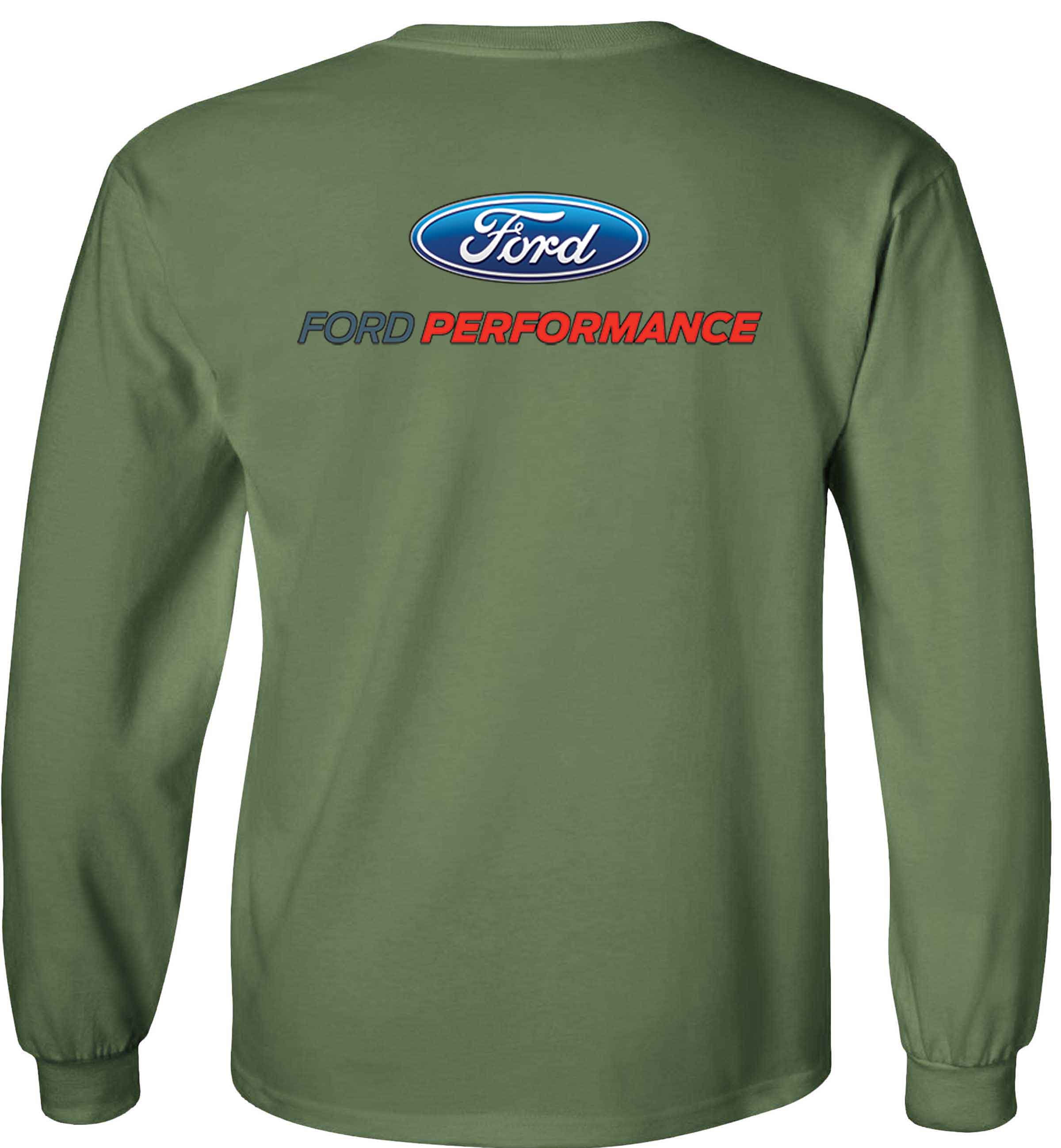 Fair Game Ford Performance Logo Long Sleeve Shirt GT Racing Design-Military Green-2x