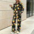 thumbnail image 4 of Xixirimido Women's 2 Piece Outfits Tracksuit Matching Lounge Set, S, Long Sleeve Half Zip Sweatshirt, Wide Leg Pants, Fall Fashion Sweatsuits, Airport Tracksuit, Pockets, Black Lemon Fruit, 4 of 7