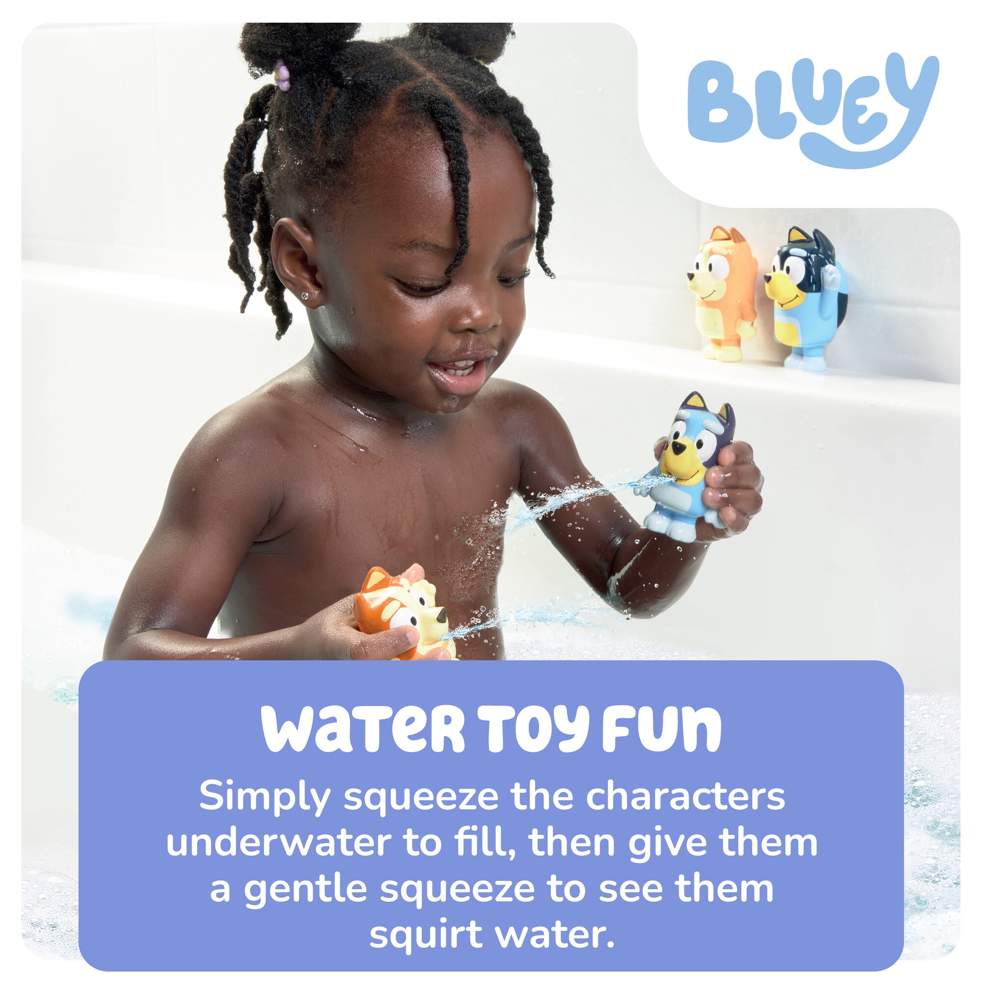 TOMY Toomies Bluey Family Bath Squirters – Toddler Water Toys, 18 months and up