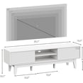 thumbnail image 2 of PUFFCAFE Fluted TV Stand for 55 60 65 Inch TV,Mid Century Modern Entertainment Center with with Storage & Sliding Doors,TV Media Console Table with Wood Feet for Living Room,Bedroom,White, 2 of 6