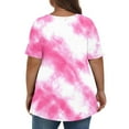 thumbnail image 4 of BSDJILFG Plus Size Blouses for Women,Oversized Tie Dyed T-Shirts,Loose Fit Short Sleeve V Neck Pullover Top Sizes XL-5XL, 4 of 5