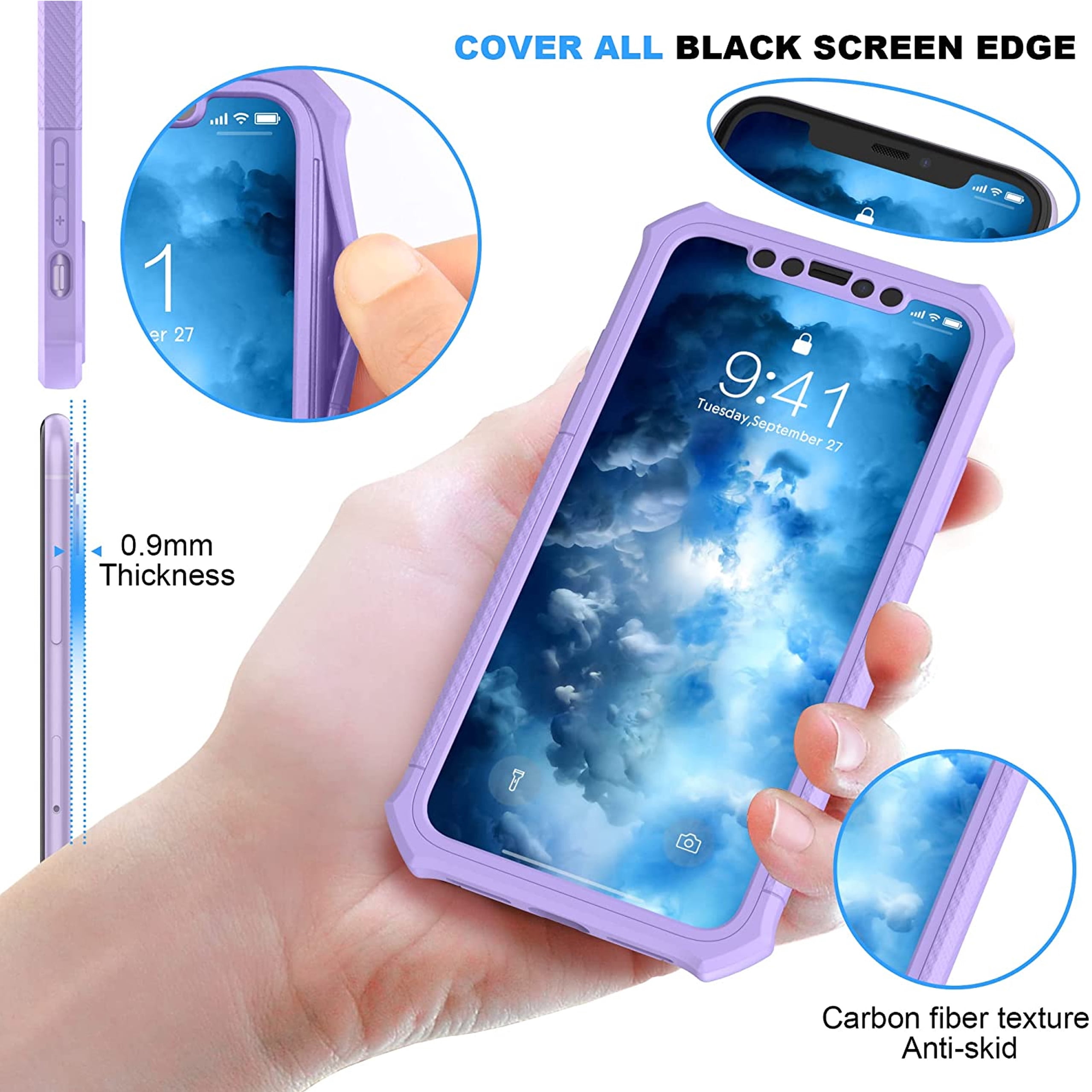 For TCL K24 /TCL K23 /TCL 50 LE Full-Body Dual Layer Hybrid Case Slim, Drop-Proof TPU Hard PC, Durable Corner Front Bumper Protector Phone Case Cover by Xpression, Purple
