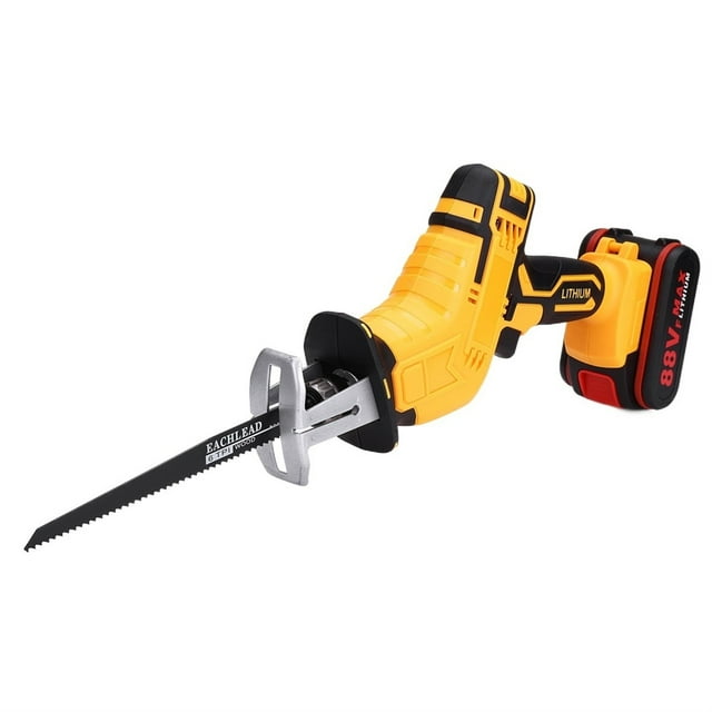 88VF Cordless Reciprocating Saw Handsaw Metal Wood Pipe Cutting Multifunction Saw Rechargeable Li-ion Battery with 4 Blades Kit