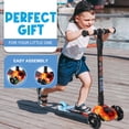 thumbnail image 2 of Luniquz Kick Scooter for Kids, Foldable Toddlers Scooter w/ LED 3 Wheels Lights, Anti-Slip Wide Deck, 3 Adjustable Height, Great Toy for Outdoor Fun, Gifts for Boys Girls Ages 3-12, 5.73lb Blue, 2 of 9