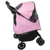 Pet Gear Happy Trails Plus Pet Stroller with Weather Guard for cats and dogs up to 30-pounds Pink Ice